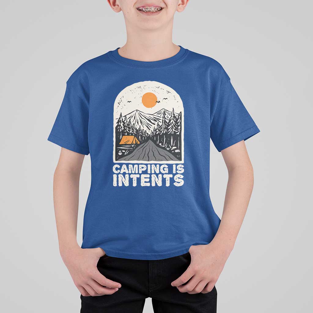 Funny Scout Camping T Shirt For Kid Camping Is Intents Hiking Outdoors Adventure - Wonder Print Shop