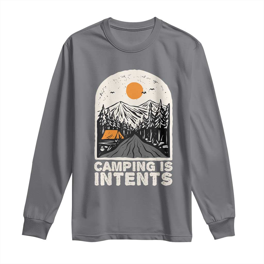 Funny Scout Camping Long Sleeve Shirt Camping Is Intents Hiking Outdoors Adventure - Wonder Print Shop