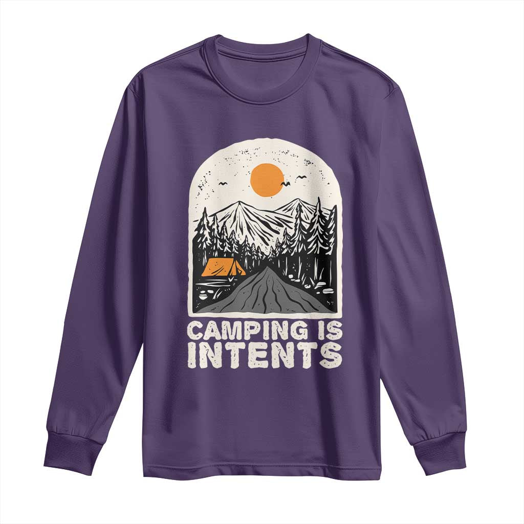 Funny Scout Camping Long Sleeve Shirt Camping Is Intents Hiking Outdoors Adventure - Wonder Print Shop