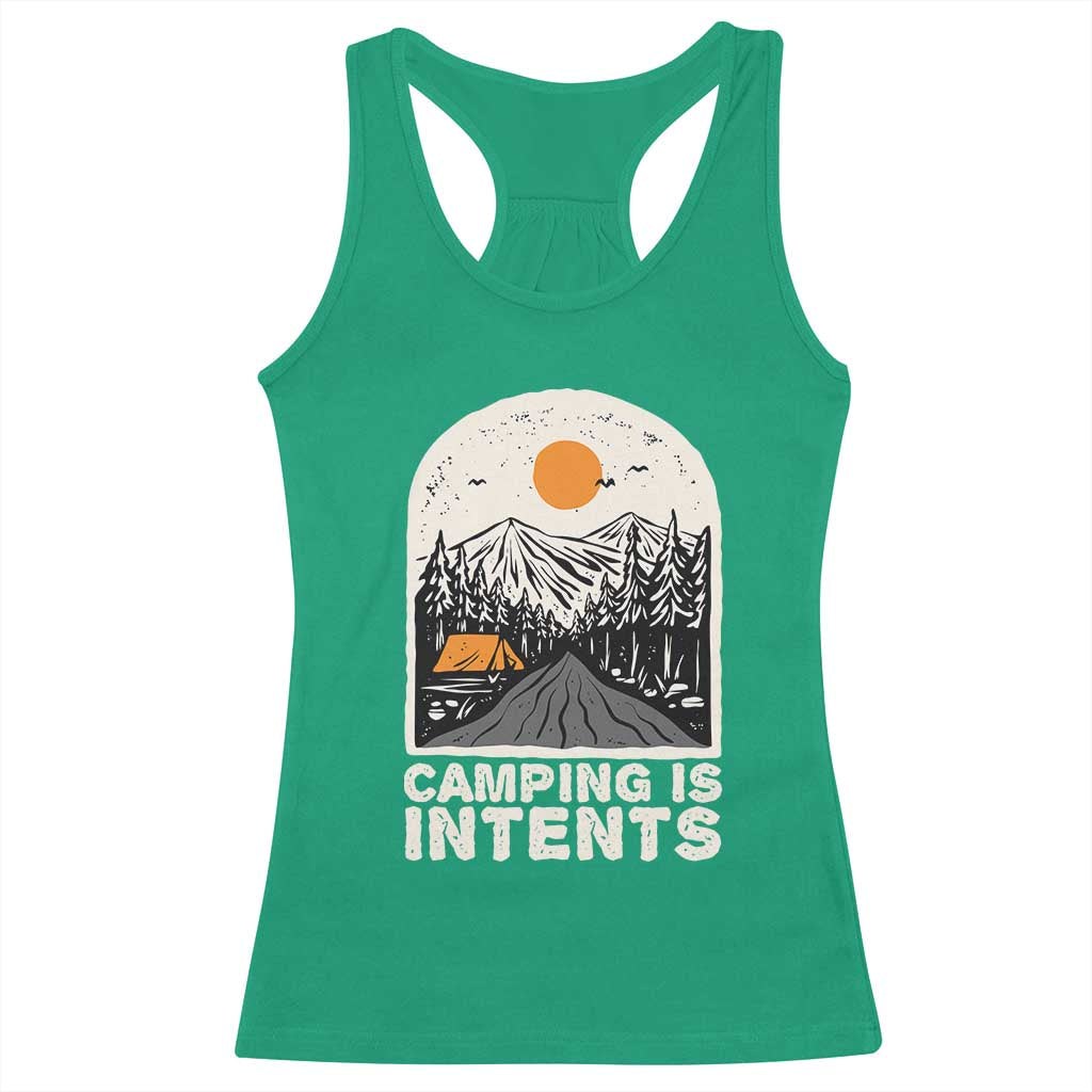 Funny Scout Camping Racerback Tank Top Camping Is Intents Hiking Outdoors Adventure - Wonder Print Shop