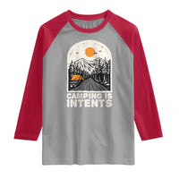 Funny Scout Camping Raglan Shirt Camping Is Intents Hiking Outdoors Adventure - Wonder Print Shop