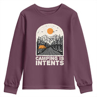 Funny Scout Camping Youth Sweatshirt Camping Is Intents Hiking Outdoors Adventure - Wonder Print Shop