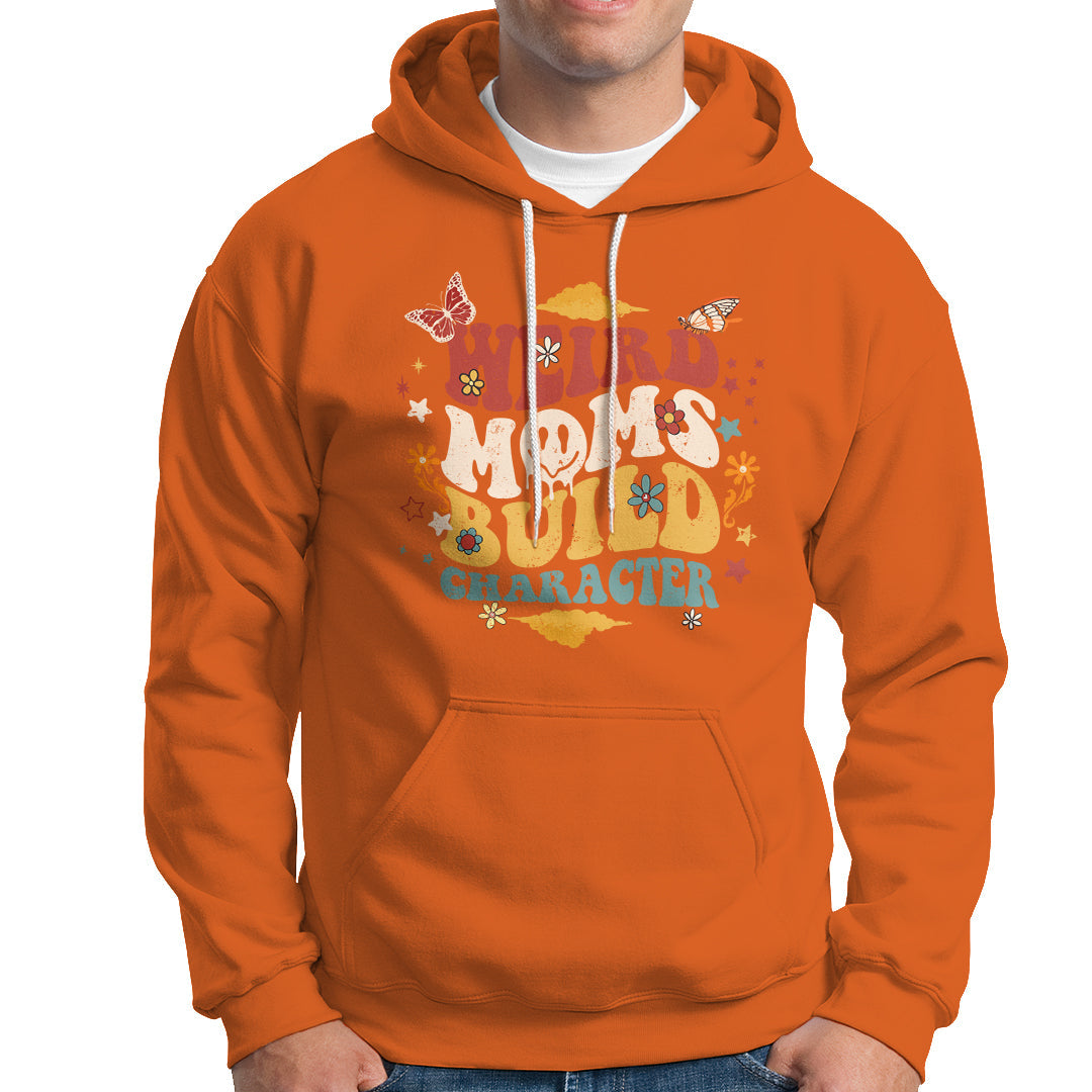 Funny Mom Life Mother's Day Retro Groovy Weird Moms Build Character Cool Tattoo Mom Tie Dye Hoodie - Wonder Print Shop