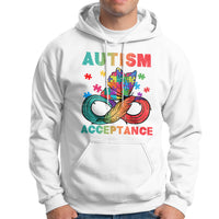 Autism Awareness Autism Acceptance Red Instead Infinity Rainbow Butterfly Autistic Support Neurodiversity Hoodie - Wonder Print Shop
