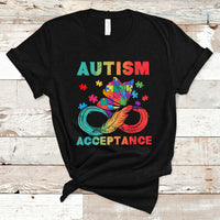 Autism Awareness Autism Acceptance Red Instead Infinity Rainbow Butterfly Autistic Support Neurodiversity T Shirt - Wonder Print Shop
