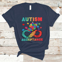 Autism Awareness Autism Acceptance Red Instead Infinity Rainbow Butterfly Autistic Support Neurodiversity T Shirt - Wonder Print Shop