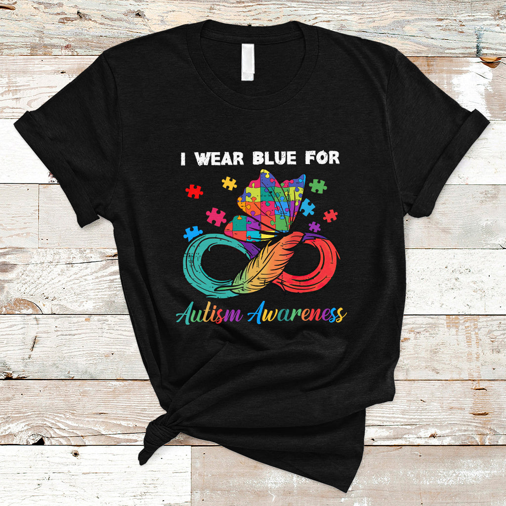 Autism Support I Wear Blue For Autism Awareness Autism Acceptance Autistic Support Neurodiversity T Shirt - Wonder Print Shop