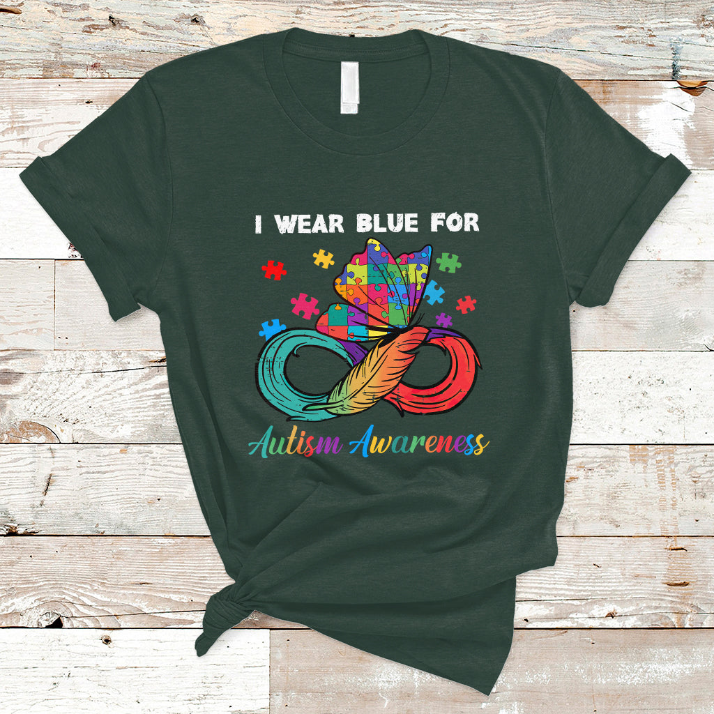 Autism Support I Wear Blue For Autism Awareness Autism Acceptance Autistic Support Neurodiversity T Shirt - Wonder Print Shop