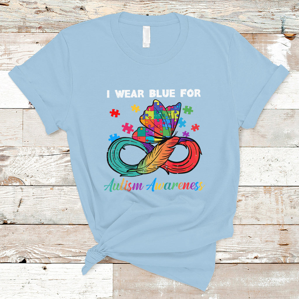 Autism Support I Wear Blue For Autism Awareness Autism Acceptance Autistic Support Neurodiversity T Shirt - Wonder Print Shop