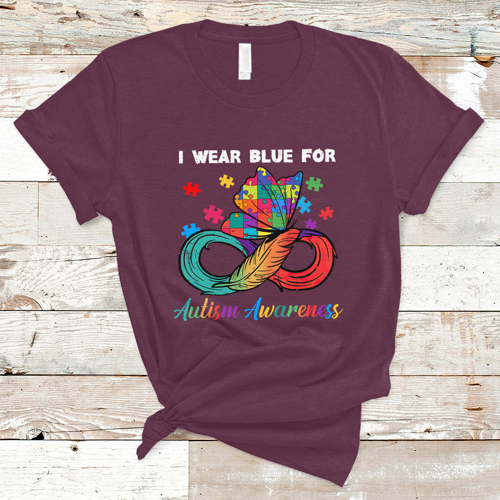 Autism Support I Wear Blue For Autism Awareness Autism Acceptance Autistic Support Neurodiversity T Shirt - Wonder Print Shop