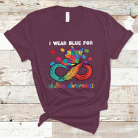 Autism Support I Wear Blue For Autism Awareness Autism Acceptance Autistic Support Neurodiversity T Shirt - Wonder Print Shop