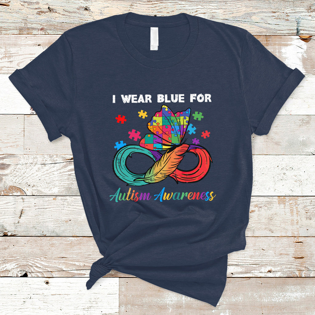 Autism Support I Wear Blue For Autism Awareness Autism Acceptance Autistic Support Neurodiversity T Shirt - Wonder Print Shop