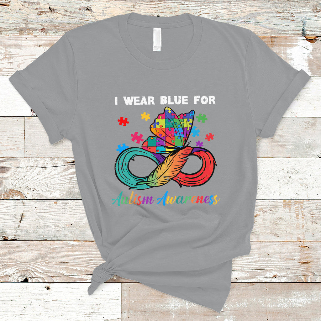 Autism Support I Wear Blue For Autism Awareness Autism Acceptance Autistic Support Neurodiversity T Shirt - Wonder Print Shop