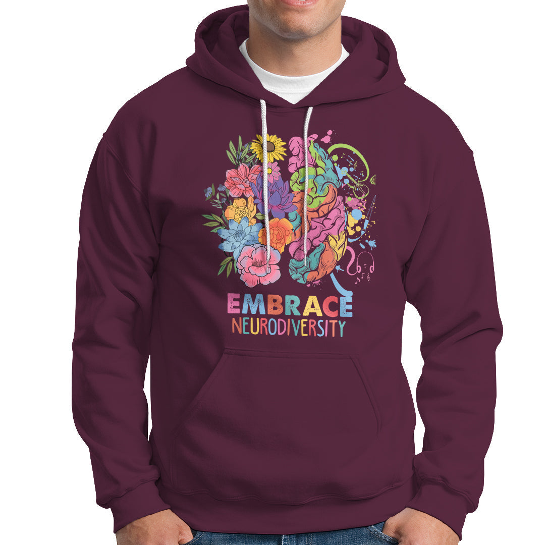 Autism Awareness Autism Acceptance Embrace Neurodiversity ADHD Awareness Autism ASD Neurodivergent Hoodie - Wonder Print Shop