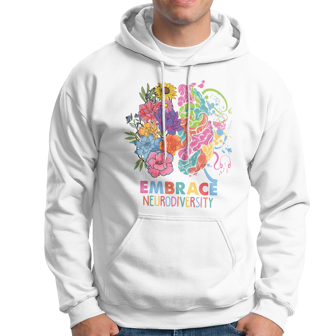 Autism Awareness Autism Acceptance Embrace Neurodiversity ADHD Awareness Autism ASD Neurodivergent Hoodie - Wonder Print Shop