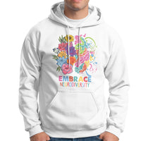 Autism Awareness Autism Acceptance Embrace Neurodiversity ADHD Awareness Autism ASD Neurodivergent Hoodie - Wonder Print Shop