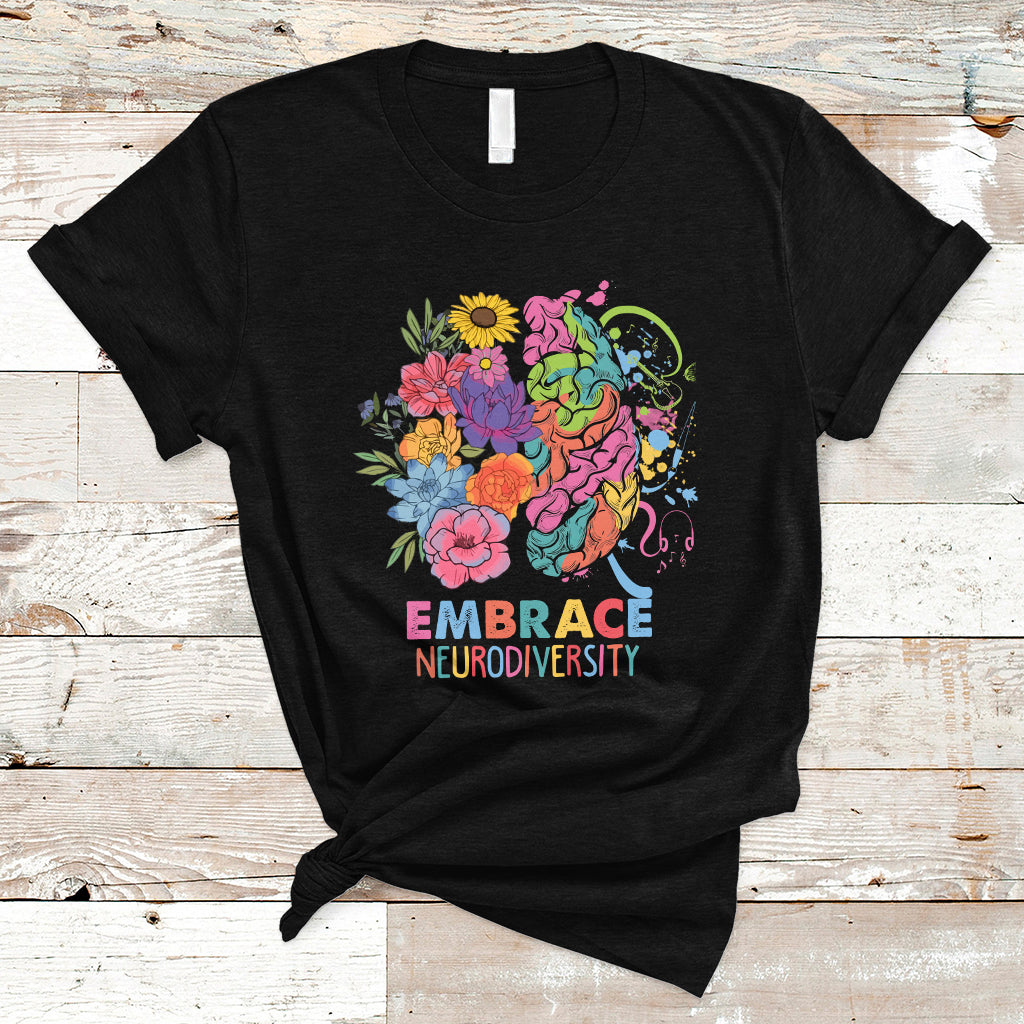 Autism Awareness Autism Acceptance Embrace Neurodiversity ADHD Awareness Autism ASD Neurodivergent T Shirt - Wonder Print Shop