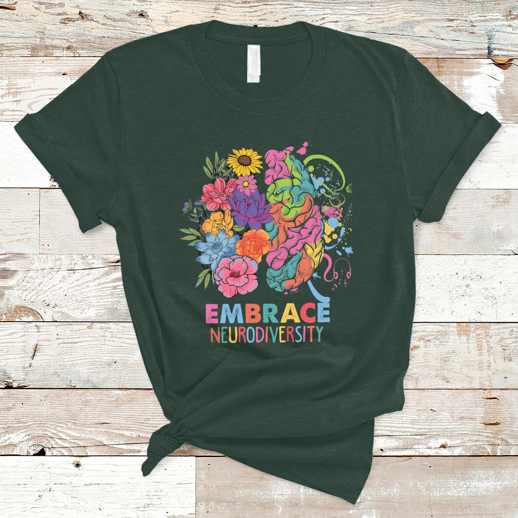 Autism Awareness Autism Acceptance Embrace Neurodiversity ADHD Awareness Autism ASD Neurodivergent T Shirt - Wonder Print Shop