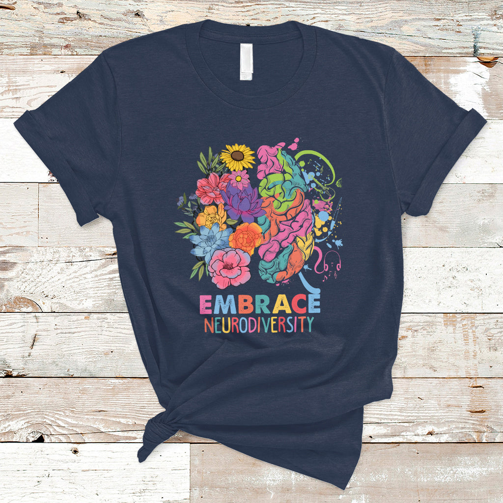 Autism Awareness Autism Acceptance Embrace Neurodiversity ADHD Awareness Autism ASD Neurodivergent T Shirt - Wonder Print Shop