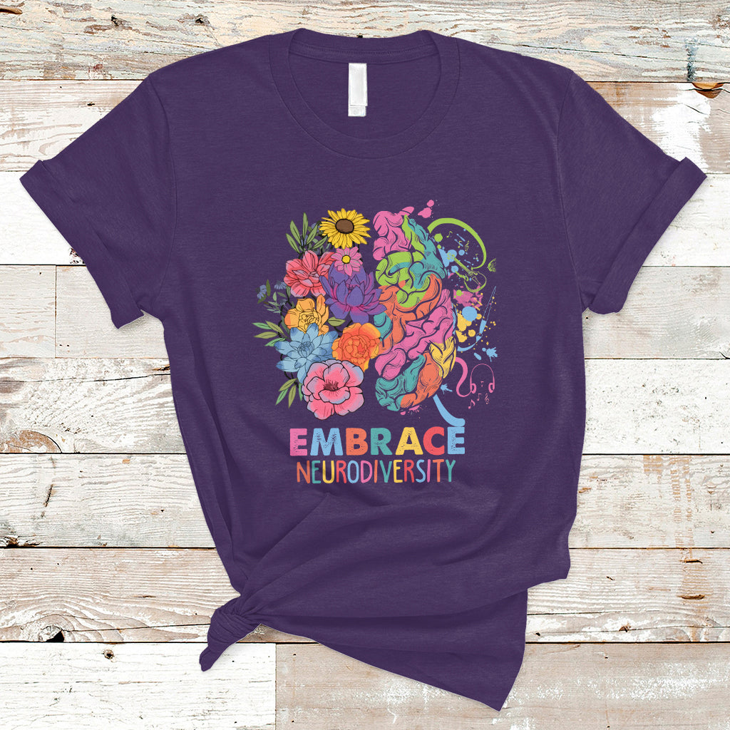 Autism Awareness Autism Acceptance Embrace Neurodiversity ADHD Awareness Autism ASD Neurodivergent T Shirt - Wonder Print Shop