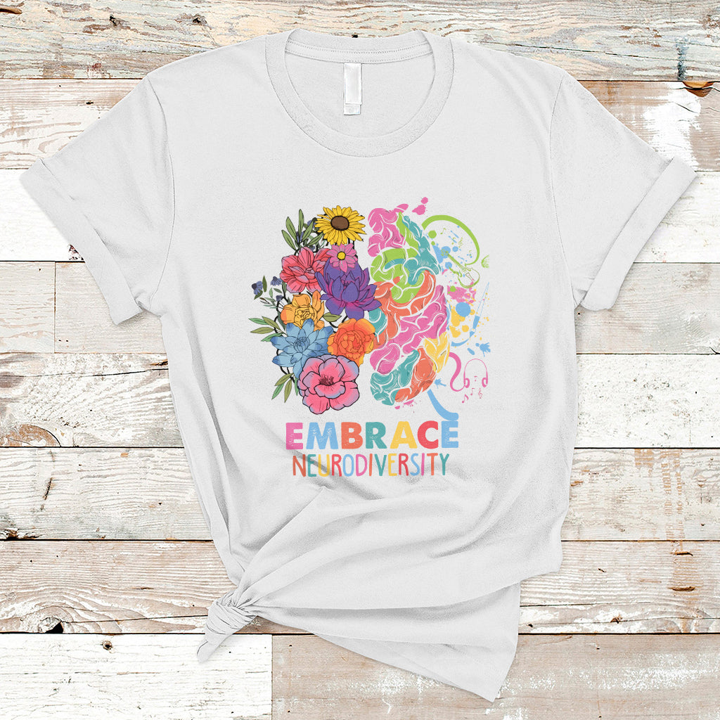 Autism Awareness Autism Acceptance Embrace Neurodiversity ADHD Awareness Autism ASD Neurodivergent T Shirt - Wonder Print Shop