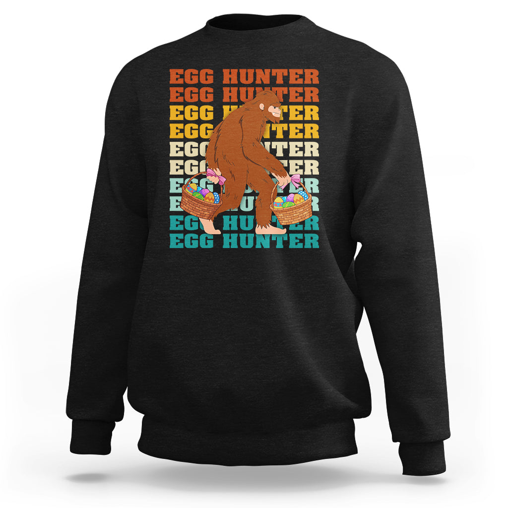 Funny Bigfoot Lover Egg Hunter Bigfoot In Bunny Costume Egg Hunting Halloween Costume For Kids Boys Girls Sweatshirt - Wonder Print Shop