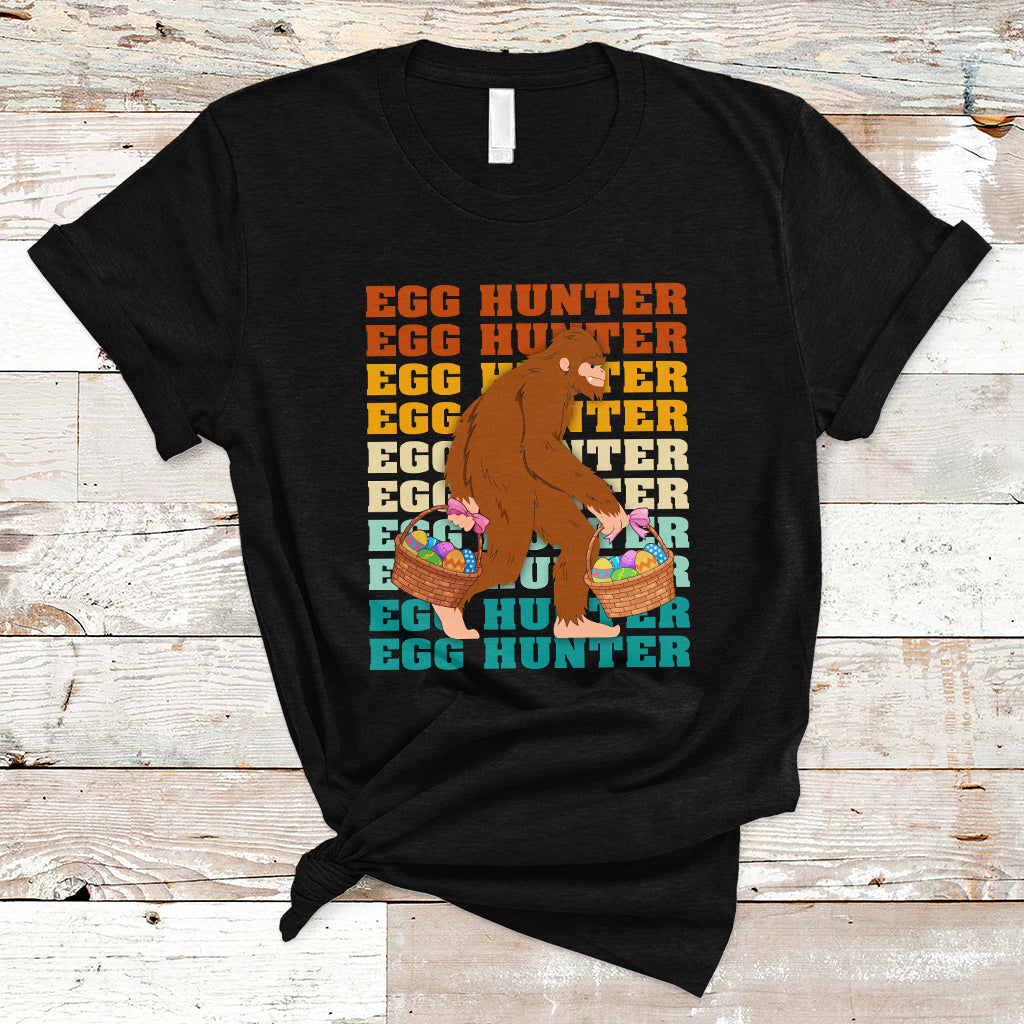 Funny Bigfoot Lover Egg Hunter Bigfoot In Bunny Costume Egg Hunting Halloween Costume For Kids Boys Girls T Shirt - Wonder Print Shop