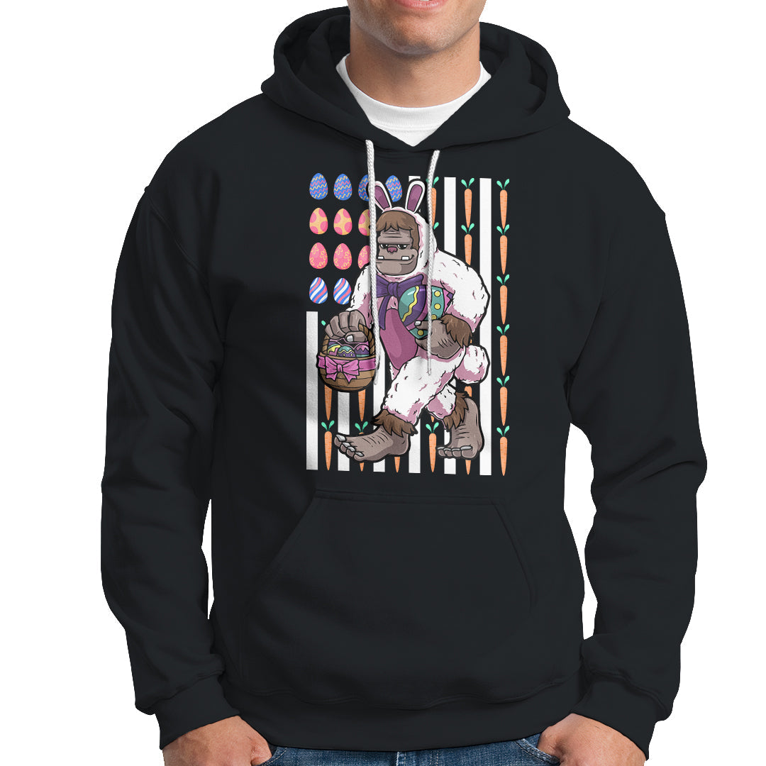 Funny Bigfoot Lover Apparel Bigfoot In Bunny Costume Egg Hunting Halloween Costume For Kids Boys Girls Hoodie - Wonder Print Shop