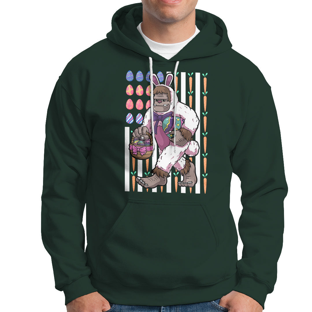 Funny Bigfoot Lover Apparel Bigfoot In Bunny Costume Egg Hunting Halloween Costume For Kids Boys Girls Hoodie - Wonder Print Shop