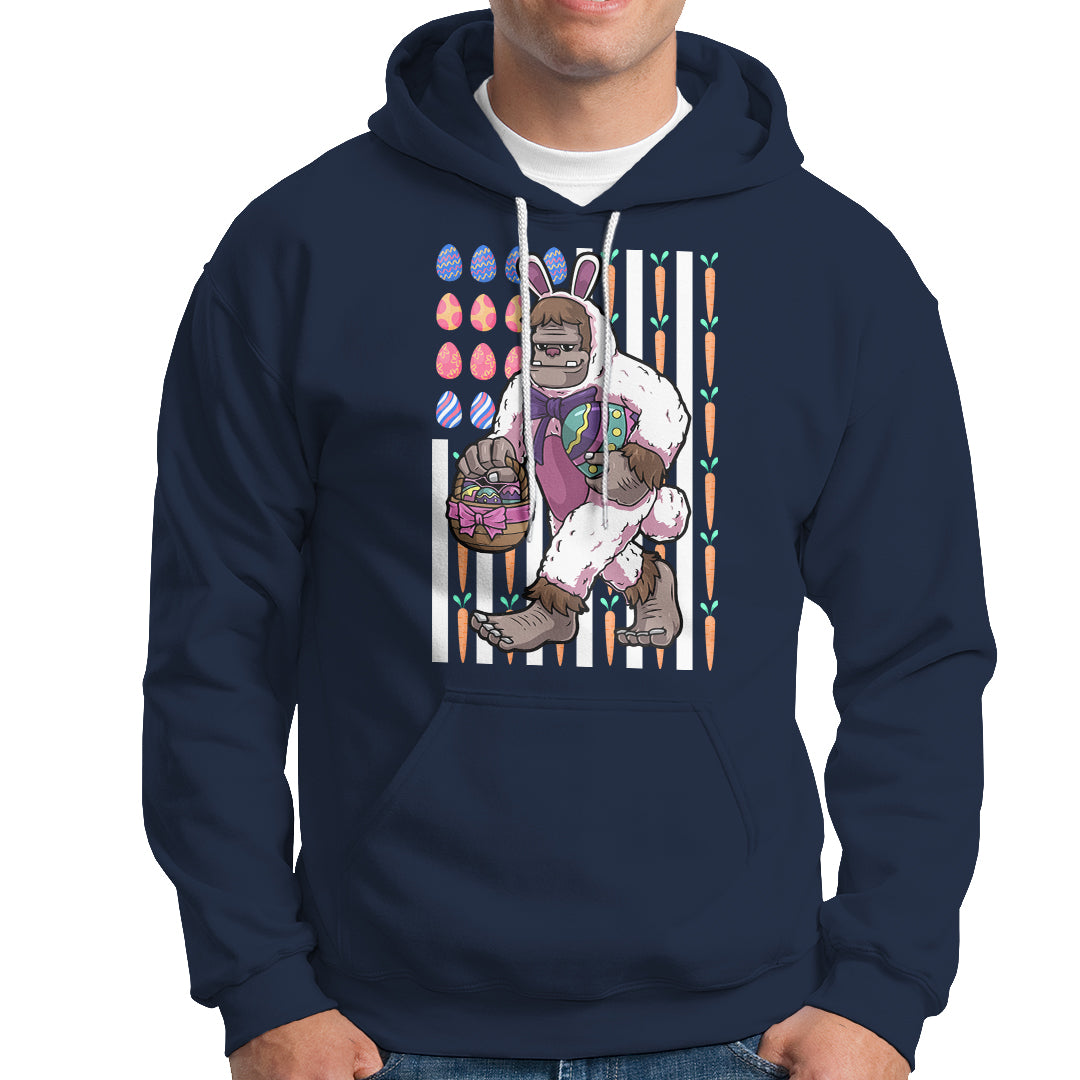 Funny Bigfoot Lover Apparel Bigfoot In Bunny Costume Egg Hunting Halloween Costume For Kids Boys Girls Hoodie - Wonder Print Shop