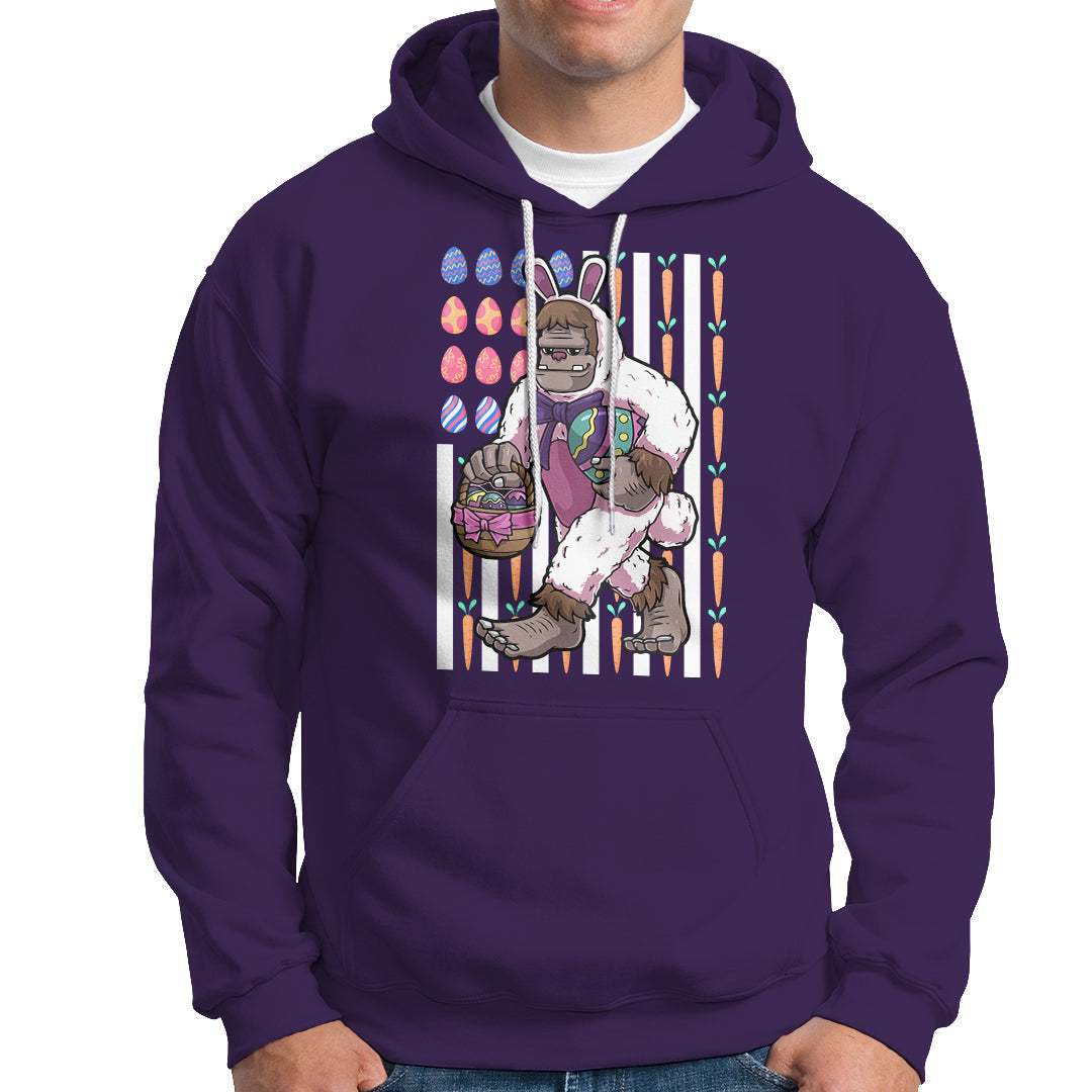Funny Bigfoot Lover Apparel Bigfoot In Bunny Costume Egg Hunting Halloween Costume For Kids Boys Girls Hoodie - Wonder Print Shop