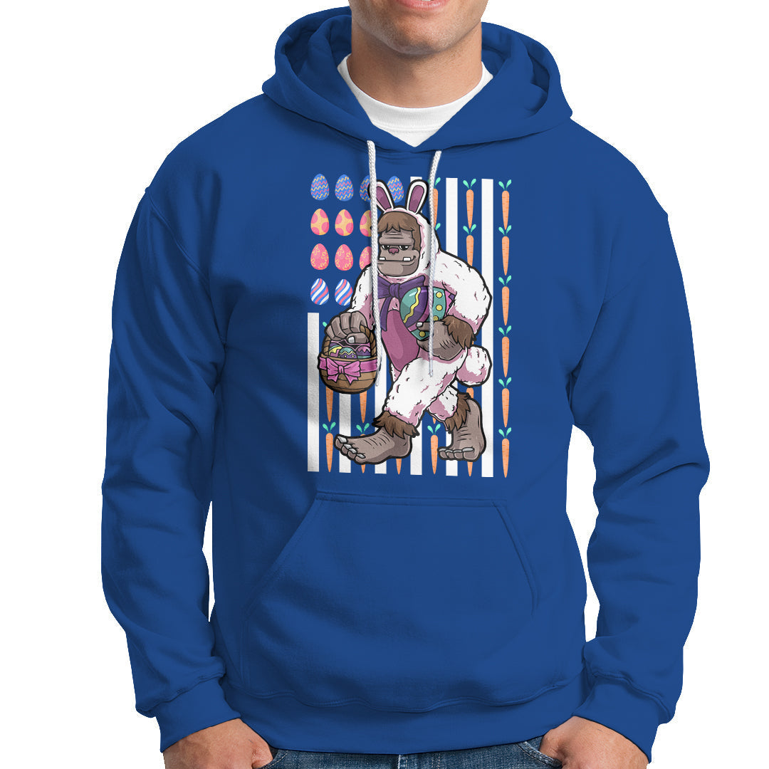Funny Bigfoot Lover Apparel Bigfoot In Bunny Costume Egg Hunting Halloween Costume For Kids Boys Girls Hoodie - Wonder Print Shop