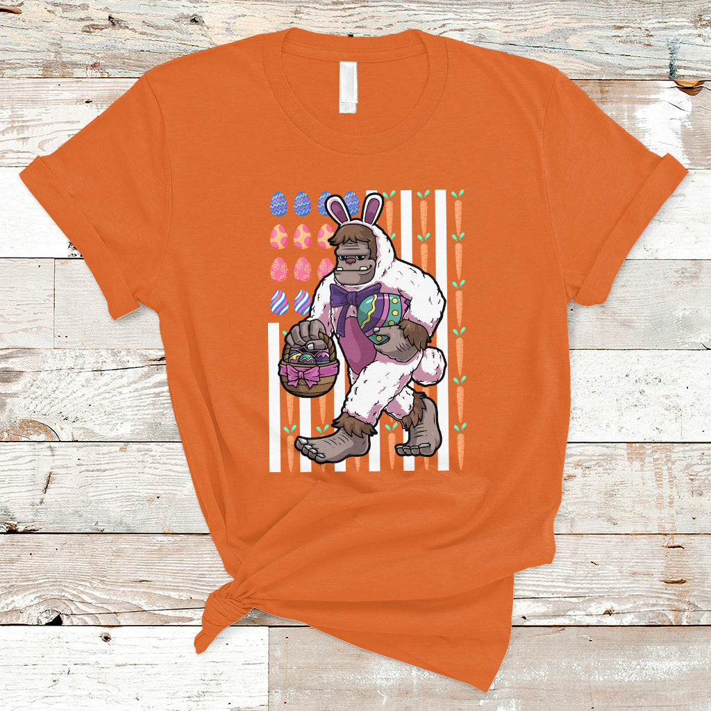 Funny Bigfoot Lover Apparel Bigfoot In Bunny Costume Egg Hunting Halloween Costume For Kids Boys Girls T Shirt - Wonder Print Shop