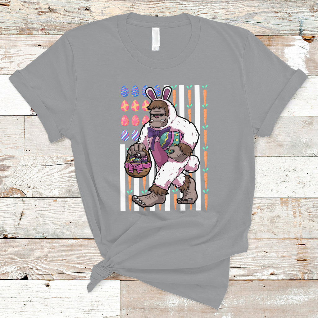 Funny Bigfoot Lover Apparel Bigfoot In Bunny Costume Egg Hunting Halloween Costume For Kids Boys Girls T Shirt - Wonder Print Shop