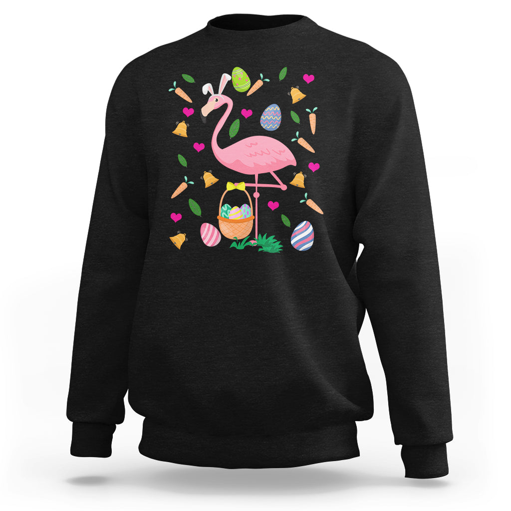Cute Flamingo Custome Pink Flamingo Lover Bunny Egg Hunter Halloween Costume For Kids Boys Girls Sweatshirt - Wonder Print Shop