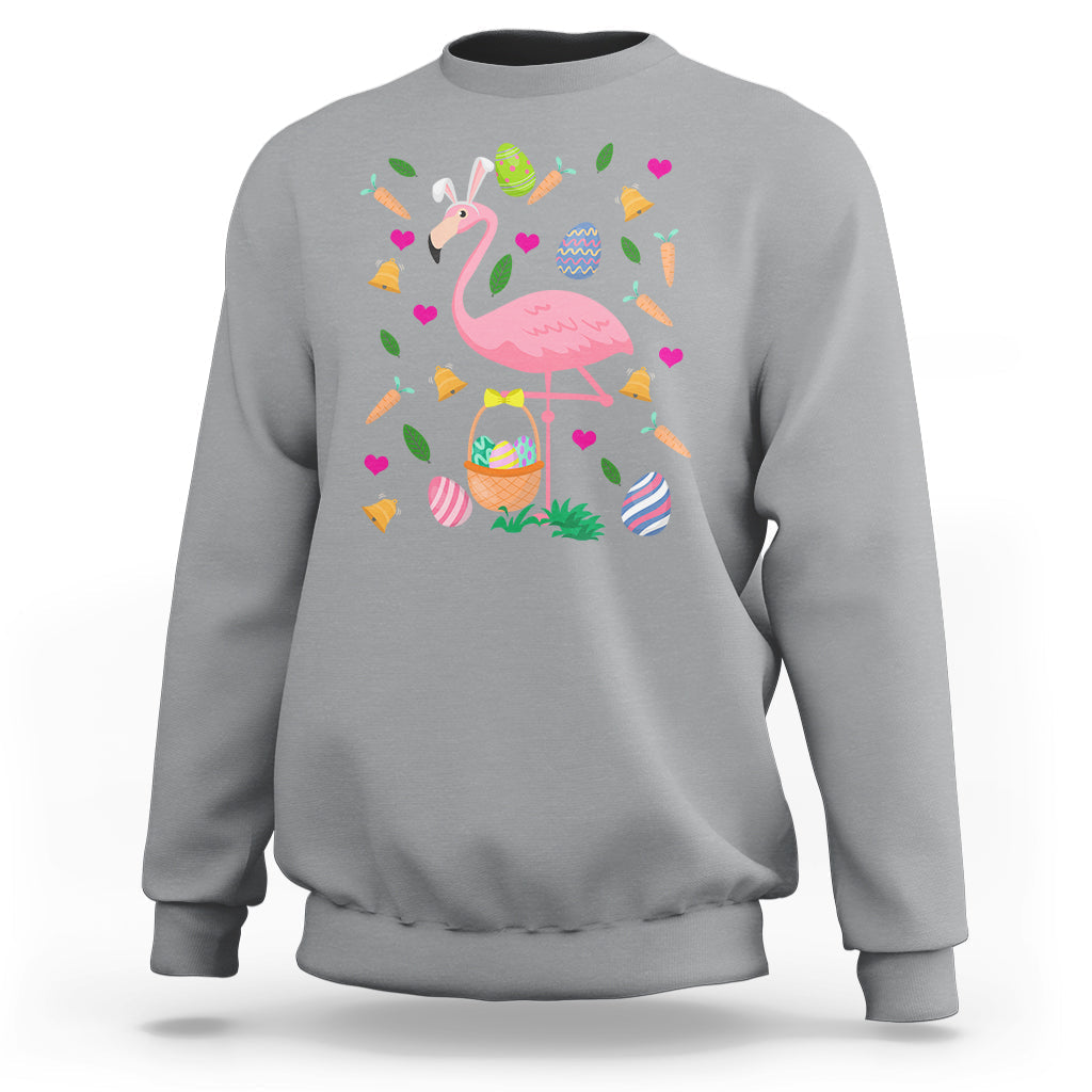 Cute Flamingo Custome Pink Flamingo Lover Bunny Egg Hunter Halloween Costume For Kids Boys Girls Sweatshirt - Wonder Print Shop