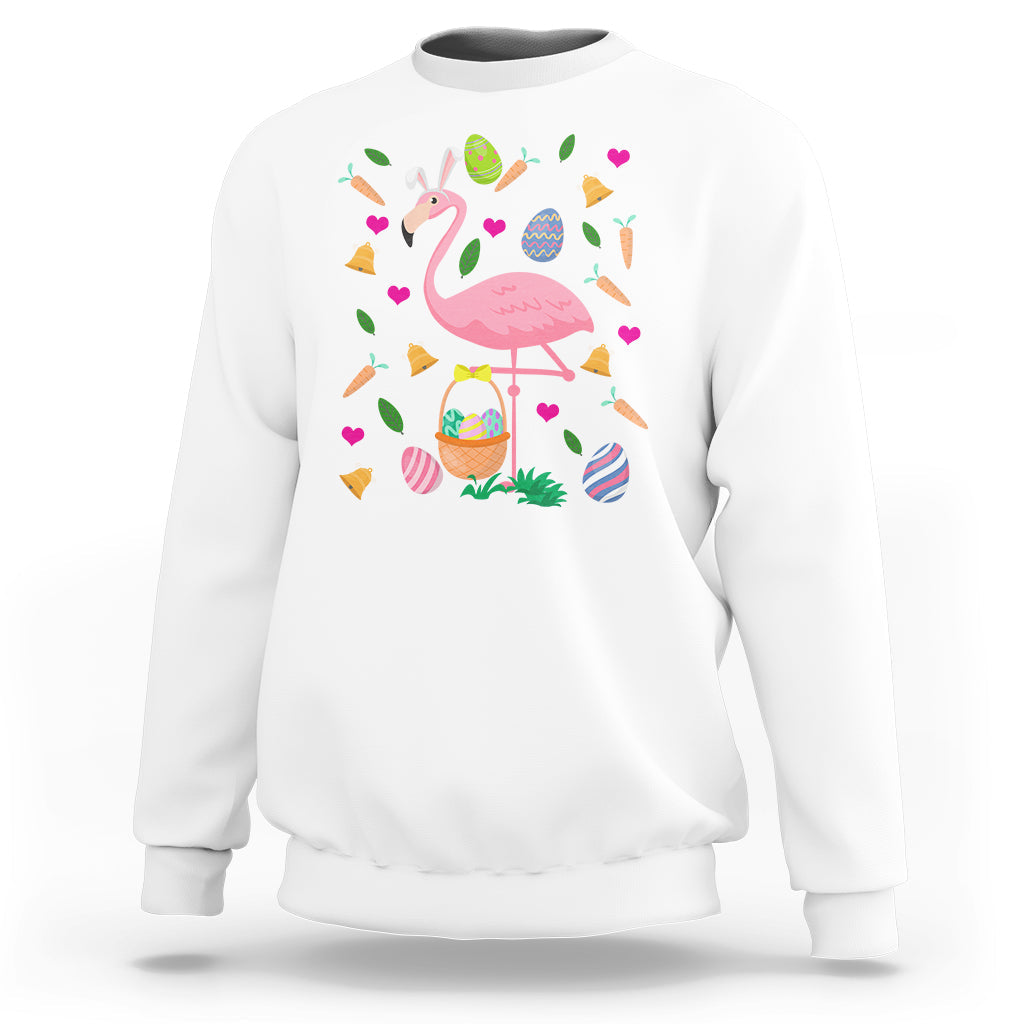 Cute Flamingo Custome Pink Flamingo Lover Bunny Egg Hunter Halloween Costume For Kids Boys Girls Sweatshirt - Wonder Print Shop