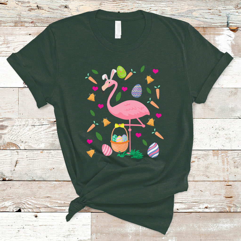 Cute Flamingo Custome Pink Flamingo Lover Bunny Egg Hunter Halloween Costume For Kids Boys Girls T Shirt - Wonder Print Shop