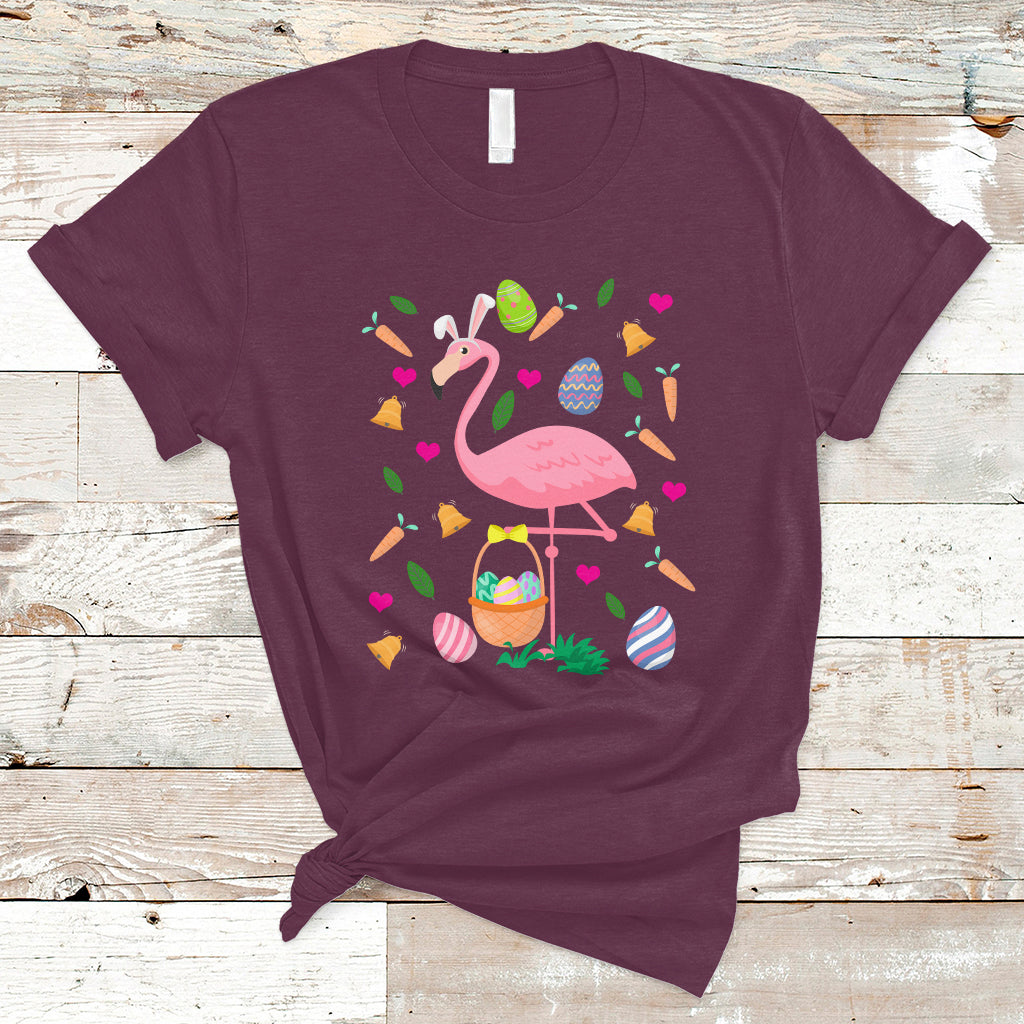 Cute Flamingo Custome Pink Flamingo Lover Bunny Egg Hunter Halloween Costume For Kids Boys Girls T Shirt - Wonder Print Shop