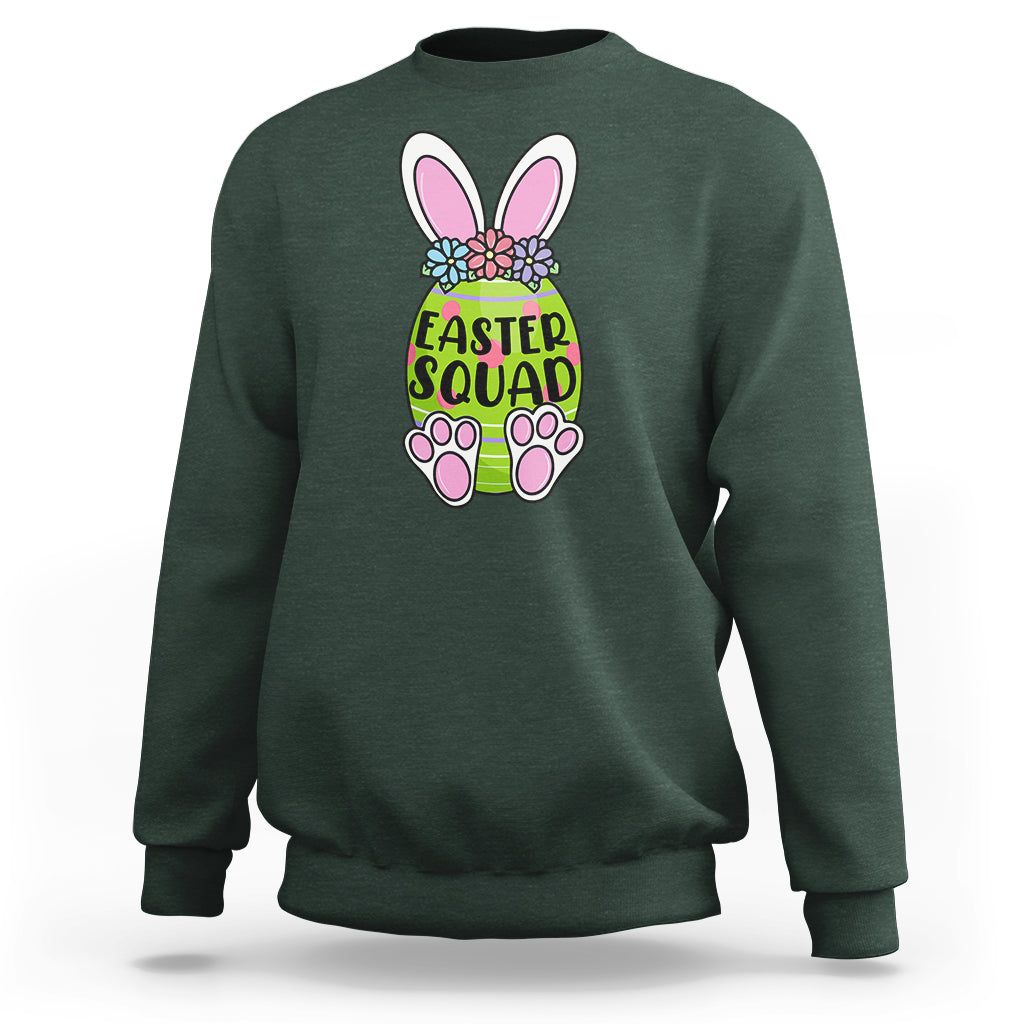 Happy Easter Day Easter Egg Costume Easter Squad Rabbit Bunny Egg Hunt Family Group Matching Sweatshirt - Wonder Print Shop