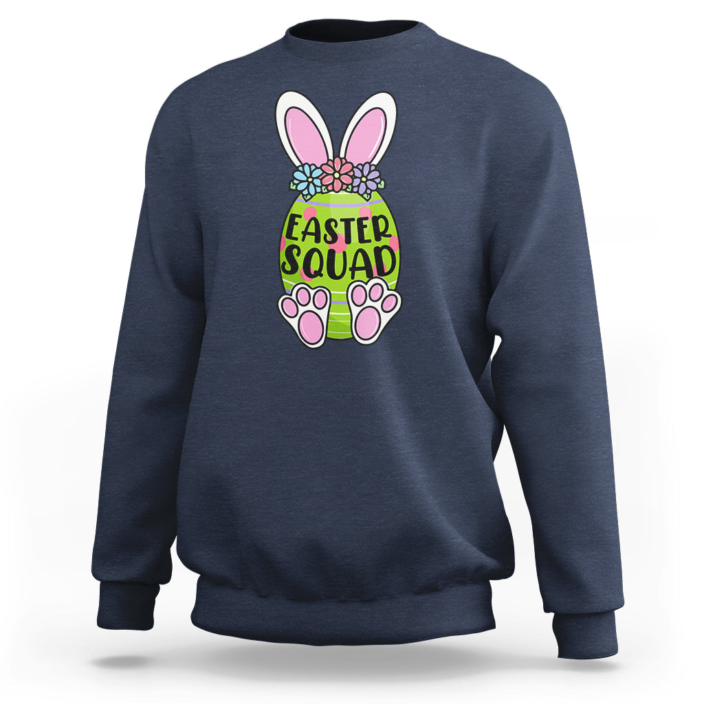 Happy Easter Day Easter Egg Costume Easter Squad Rabbit Bunny Egg Hunt Family Group Matching Sweatshirt - Wonder Print Shop