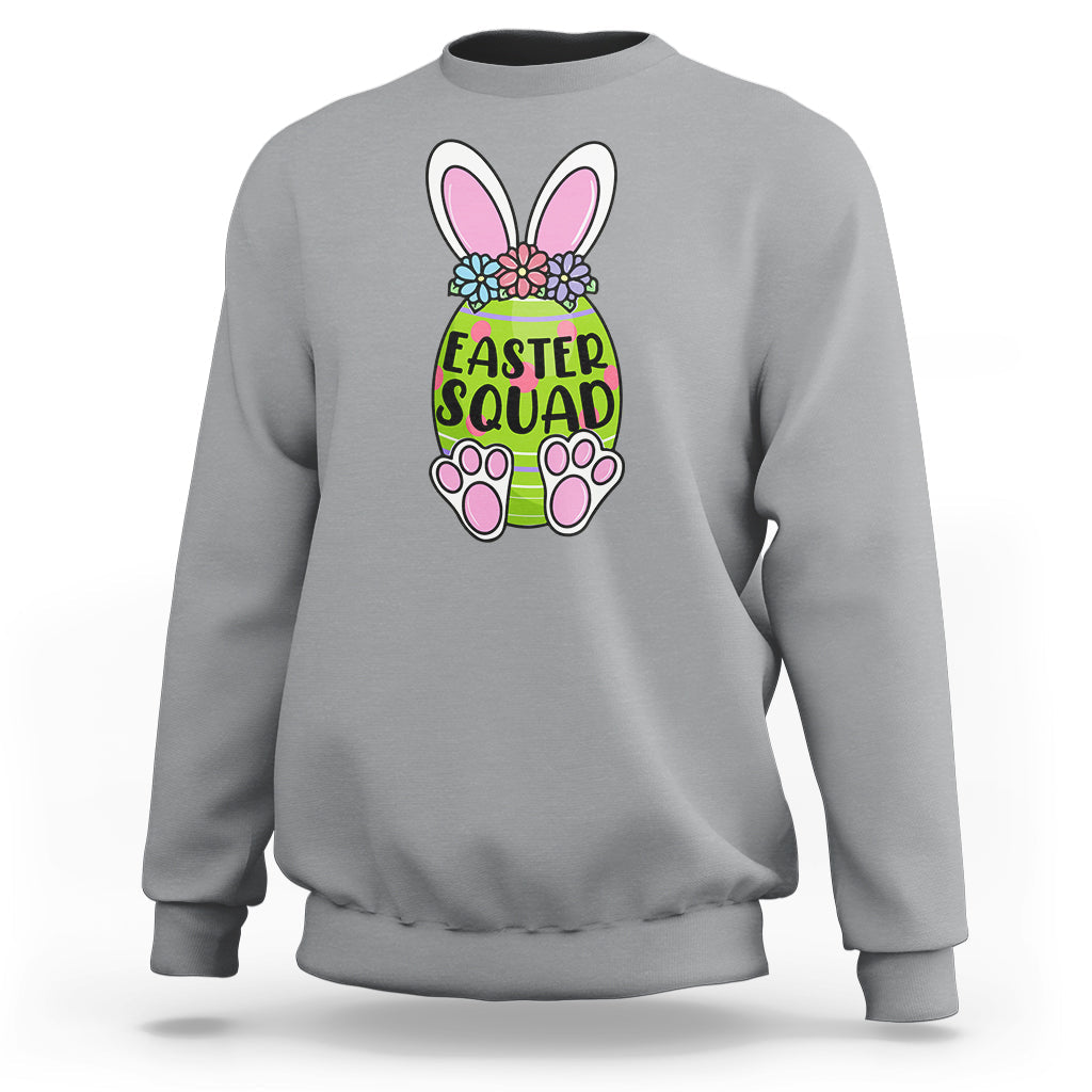 Happy Easter Day Easter Egg Costume Easter Squad Rabbit Bunny Egg Hunt Family Group Matching Sweatshirt - Wonder Print Shop