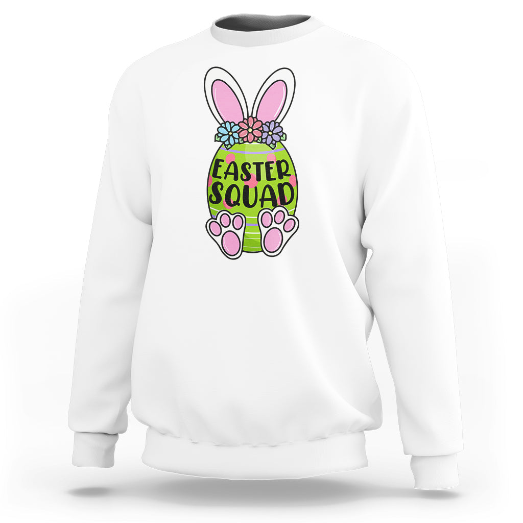 Happy Easter Day Easter Egg Costume Easter Squad Rabbit Bunny Egg Hunt Family Group Matching Sweatshirt - Wonder Print Shop
