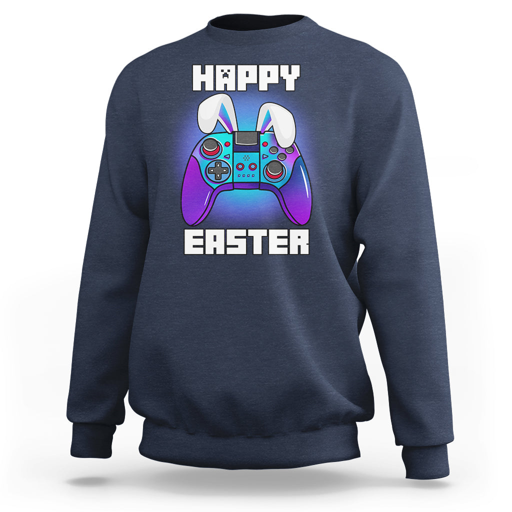Funny Gaming Gamer E Is For Enjoying Games Video Games Lover Bunny Console Boys Girls Sweatshirt - Wonder Print Shop