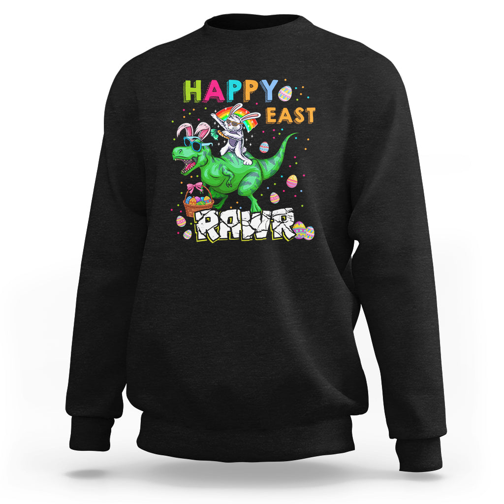 Easter Day Dinosaur Lover Happy East-Rawr Dabbing Egg Clothing For Kids Boys Girls Sweatshirt - Wonder Print Shop