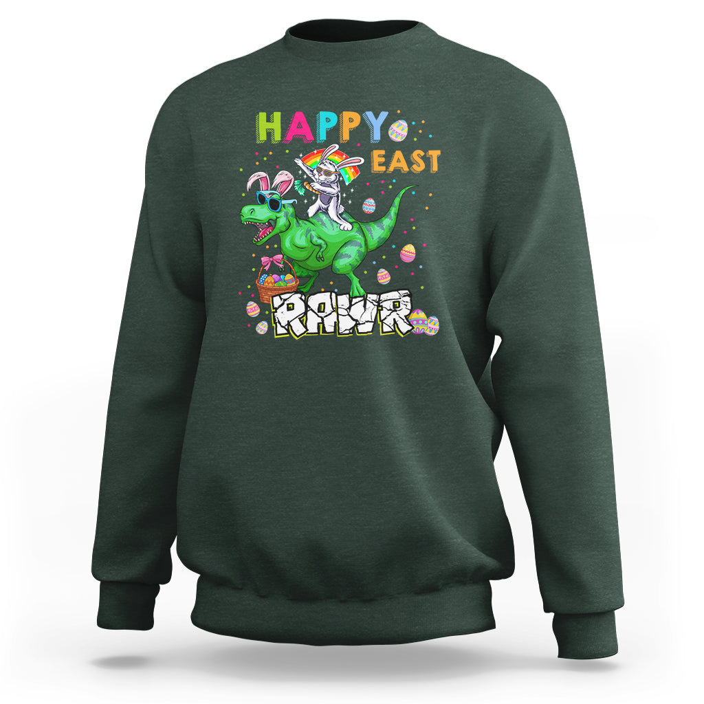 Easter Day Dinosaur Lover Happy East-Rawr Dabbing Egg Clothing For Kids Boys Girls Sweatshirt - Wonder Print Shop