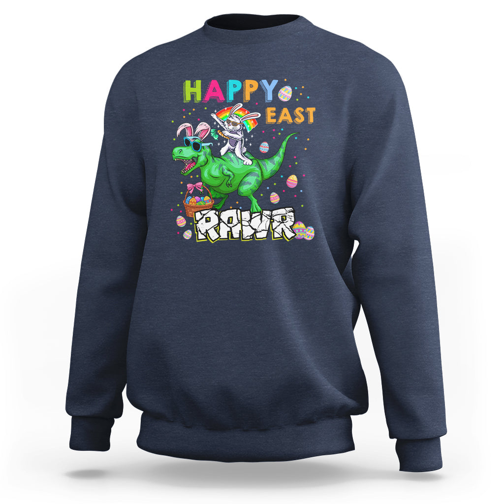 Easter Day Dinosaur Lover Happy East-Rawr Dabbing Egg Clothing For Kids Boys Girls Sweatshirt - Wonder Print Shop