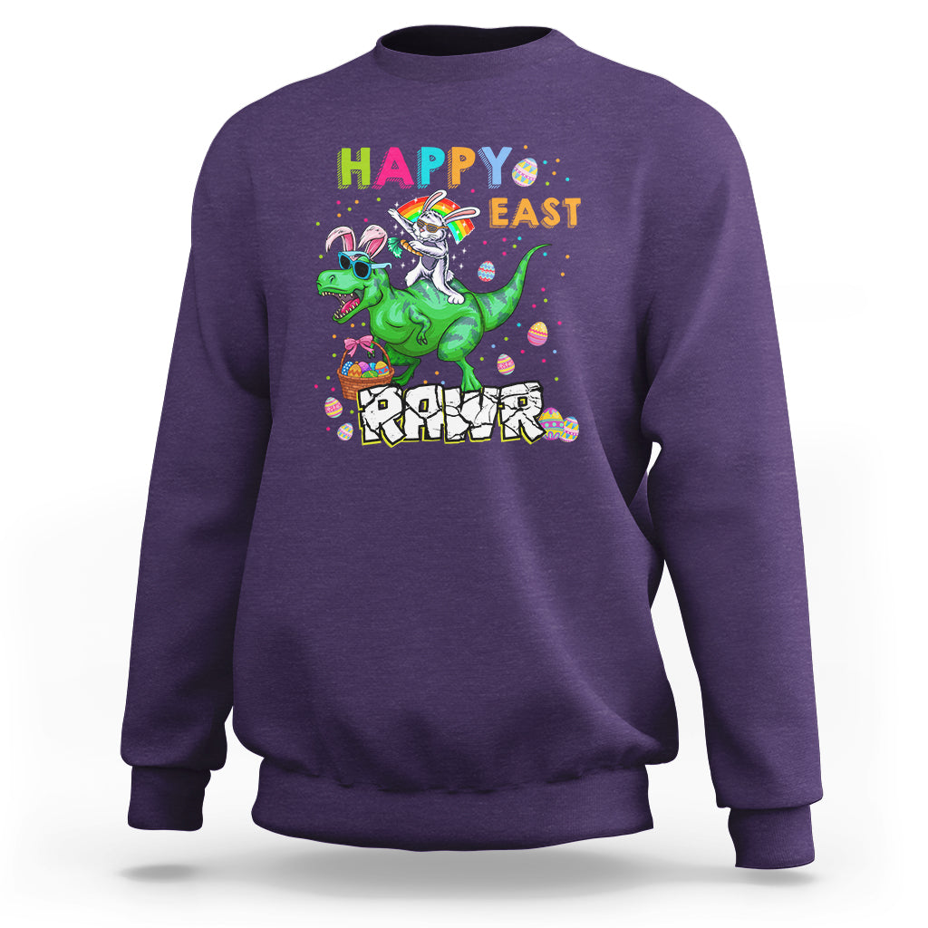 Easter Day Dinosaur Lover Happy East-Rawr Dabbing Egg Clothing For Kids Boys Girls Sweatshirt - Wonder Print Shop