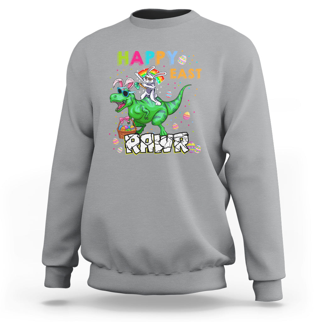 Easter Day Dinosaur Lover Happy East-Rawr Dabbing Egg Clothing For Kids Boys Girls Sweatshirt - Wonder Print Shop