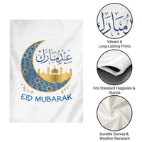 Eid Mubarak Crescent Moon Mosque Garden Flag Arabic Calligraphy Islamic Celebration Gift